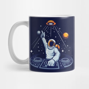 Astronaut DJ Spinning in Outer Space Mug